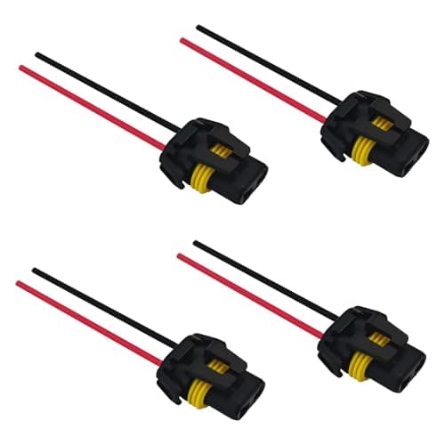 HHZL Headlight Connector Plug Fog Light Headlight Wiring Harness Pigtail Sockets Female Adapter Kit for 9005 9006 9012 HB3 HB4 Headlamp Wire Harness Plug Socket Connector for Car Accessories 4PCS
