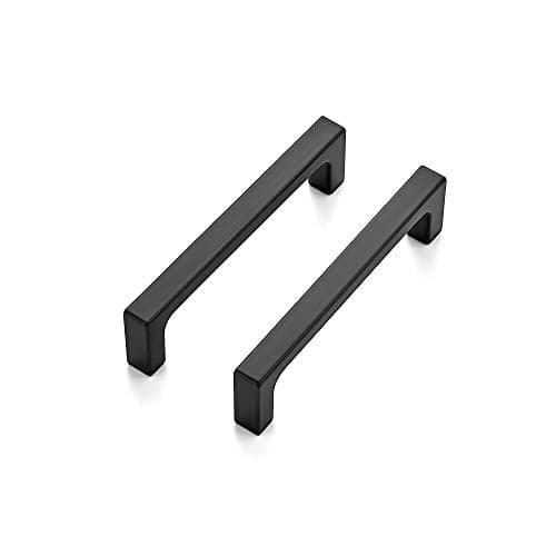 Ravinte 30 Pack Solid 3-3/4 Inch Kitchen Square Cabinet Handles Matte Black Pulls Drawer Pulls Kitchen Cabinet Hardware Flat Black Handles