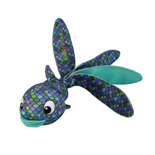 KONG Wubba Finz Dog Toy, Interactive Tug & Toss Toy with Long Floppy Tails, Durable Fetch Toy, Interior Balls for Bouncing, Squeaking, Long Distance Throws, Reduces Boredom, Promotes Exercise, Large