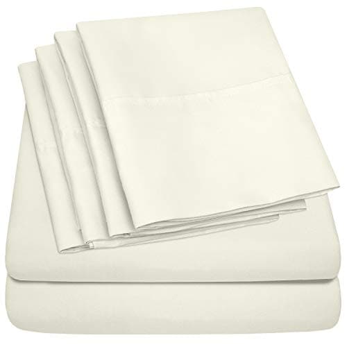 Twin Size Bed Sheets - 4 Piece 1500 Supreme Collection Fine Brushed Microfiber Deep Pocket Twin Sheet Set Bedding - 1 EXTRA PILLOW CASES, GREAT VALUE, Twin, ivory