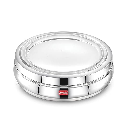 AVIAS Deluxe Stainless Steel Spice Box/ 7 Compartment and Steel Spoon/Spice Box for Kitchen/Masala Dani for Kitchen with Stainless Steel Lid/Rust Resistant Organiser/Masala Box for Cooking/Small