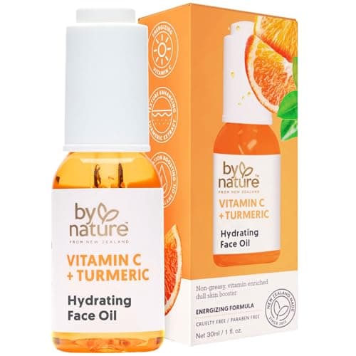 By Nature Brightening Hydrating Face Oil Vitamin C Oil Turmeric Extract Enriched with Plant Squalane Oil for Face Revitalize Dull Tired Skin Vitamin C Face Oil for Women and Men 1 Fl Oz