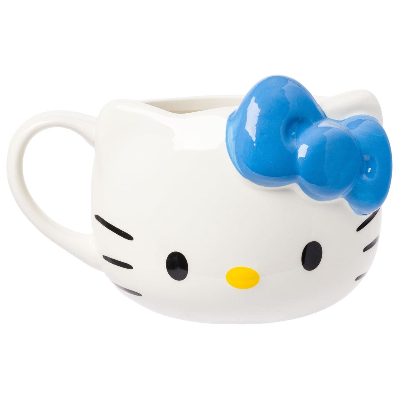 Silver Buffalo Sanrio Hello Kitty Blue Bow Ceramic 3D Sculpted Mug 20 Ounces