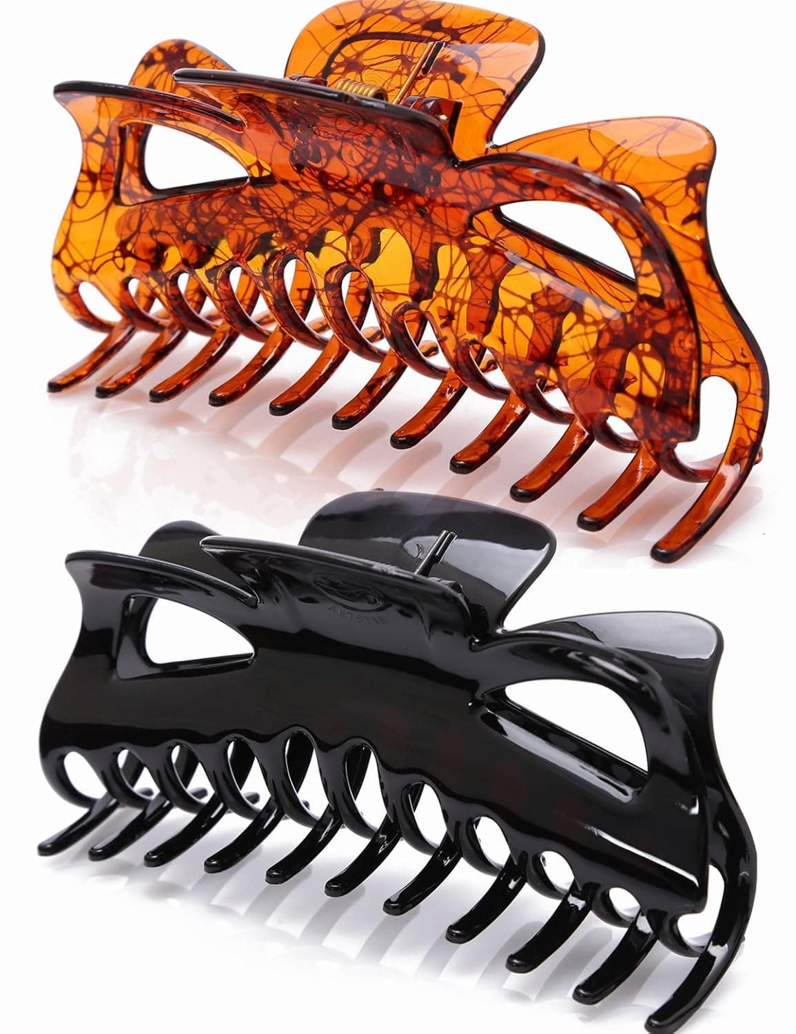 Thick Hair Super Large Clips Crystal Plastic Claw Clamps Hairgrips Clips Accessories for Women 2 pack A