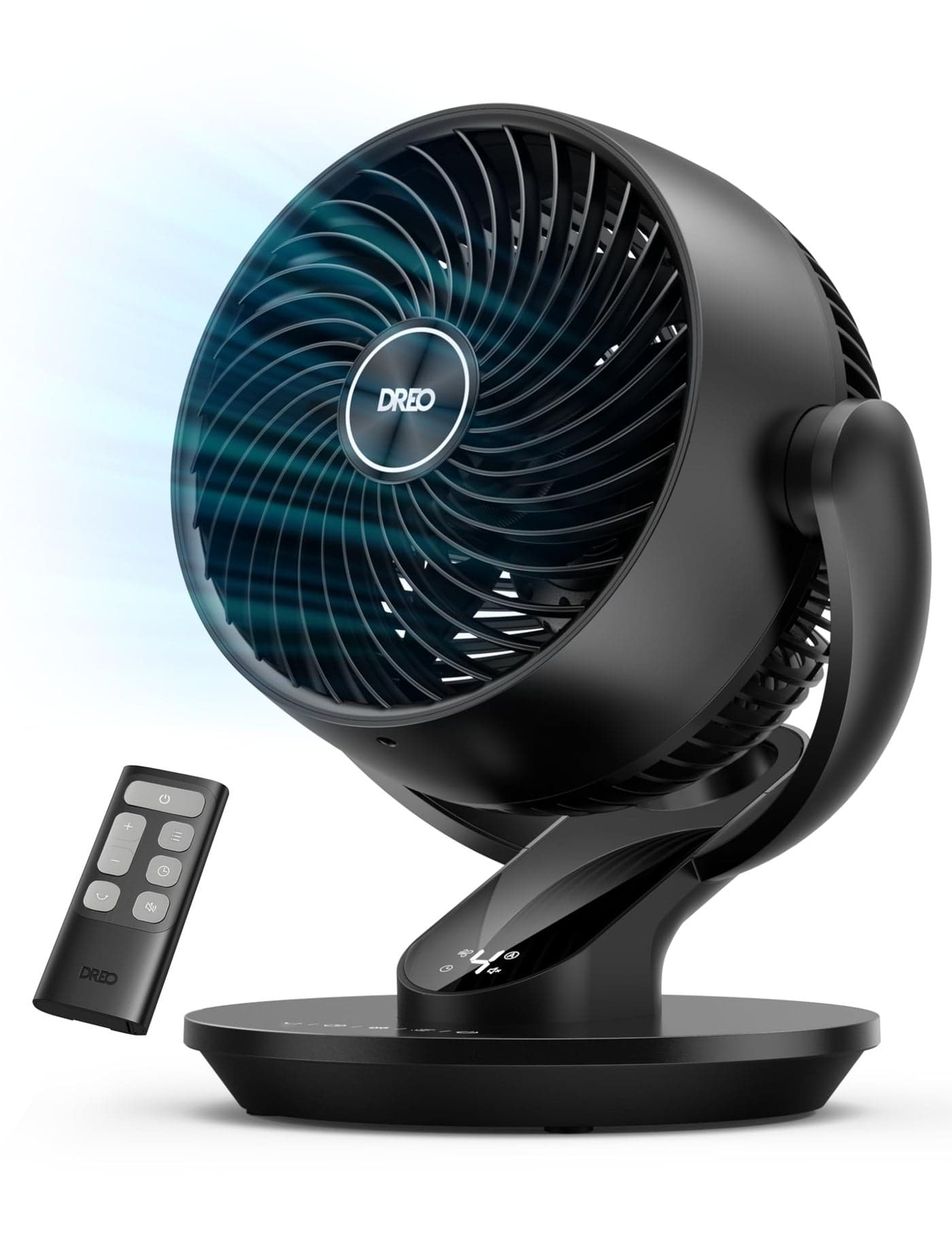 Dreo Fan for Bedroom 13Inch Oscillating Table Air Circulator Fan for Whole Room 120 Tilt Adjustment 28dB UltraQuiet 70ft Powerful Airflow 4 Speeds Desk Fans with Remote for Home Office