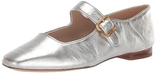 Sam Edelman Women's Michaela Mary Jane Flat, Soft Silver, 8