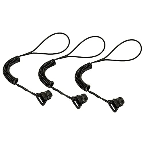 Coiled Lanyard with Clamp End, No Snag Design, Easily Attaches to Hard Hat, Tools, or Small Valuables, Weight Capacity 2lbs, Ergodyne Squids 3158, 3-Pack