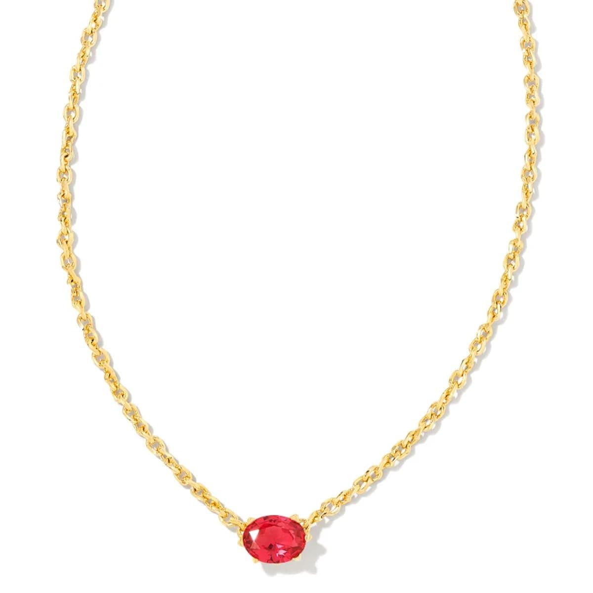 Kendra Scott Cailin 14k Gold-Plated Brass Pendant Necklace in Red Crystal, Fashion Jewelry for Women