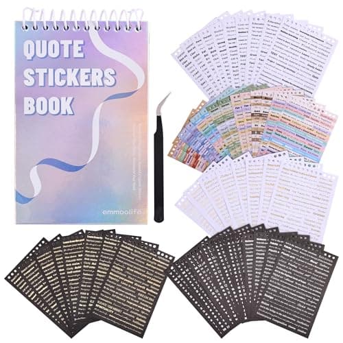 3000 Pcs Word Stickers for Journaling 50 Sheets Gold Foil Art Scrapbook Quote Stickers for Junk Journal Scrapbooking Supplies Small Talk DIY Decorative Gift for Women Teen Girls