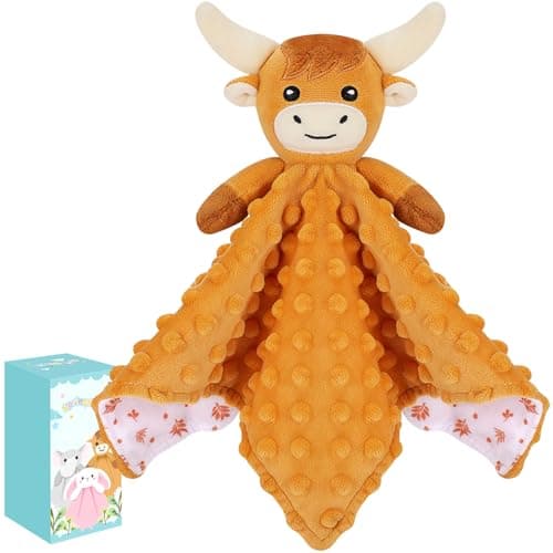 Sprinqdawin Loveys for BabiesSoft Baby Security Blanket for Newborn Infant Toddler Snuggle Toy Stuffed AnimalLovey Highland Cow Security Blankets Baby Unisex for GiftsHighland Cow122in