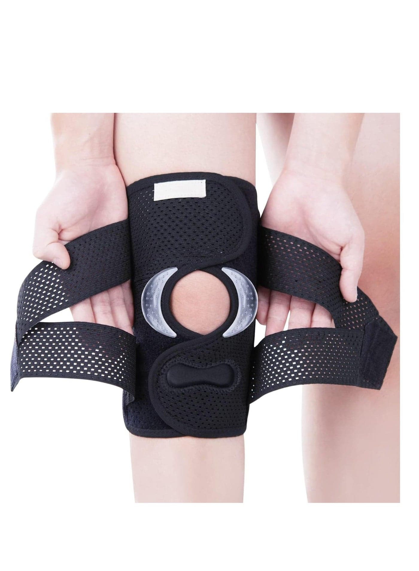 Professional Knee Brace with Side Stabilizers, Adjustable Support Meniscus Pad Patella Gel Pad for Tear Pain ACL MCL Injury Recovery Men Women, Workout, Sports (L)