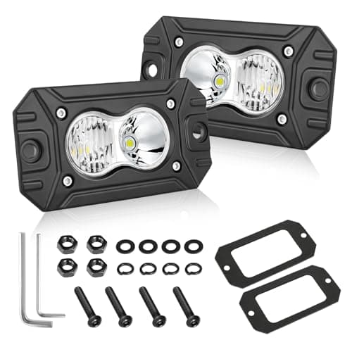 Flush Mount LED Pods, AKD Part CREE LED Flush Bumper Lights 40W Spot Flood Combo Offroad Driving Light Backup Reverse Lights Flush Mount LED Fog Light Pods for Trucks Pickup SUV UTV ATV