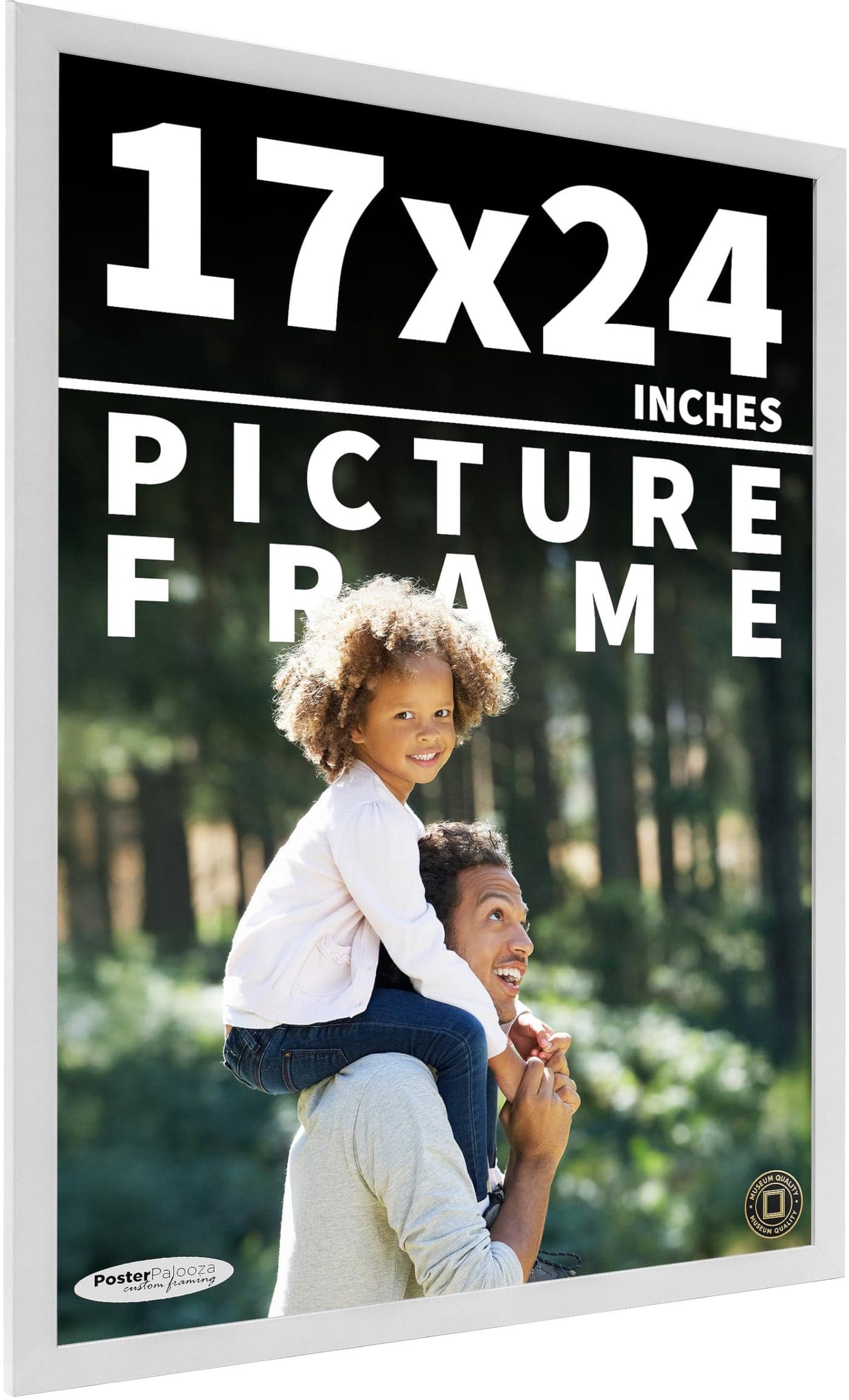 Poster Palooza 17x24 Frame White Solid Pine Wood Picture Frame | UV Acrylic, Foam Board Backing & Hanging Hardware