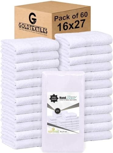 White 16x27 Inch Cotton Blend Economy Hand Towels SalonGymHotel Super use Absorbent Best for KitchenJanitorialHome use Towels 60 Pack