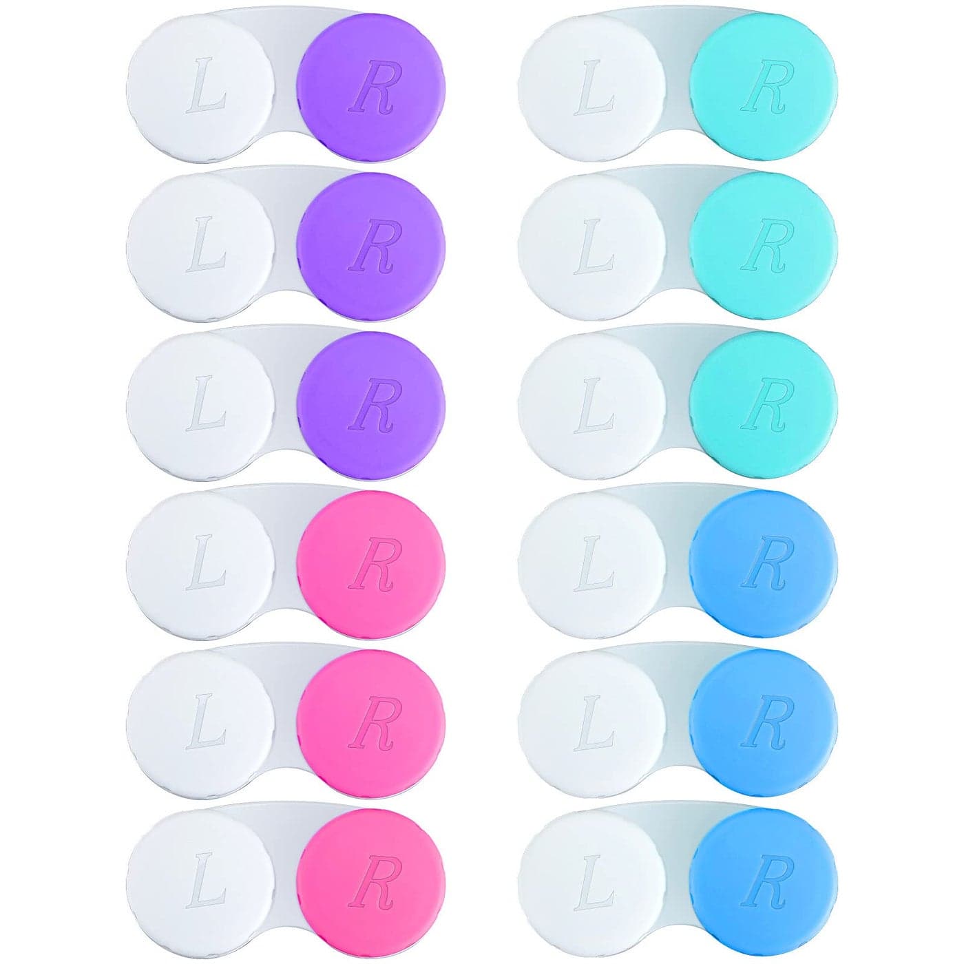 QVVQ 12PCS Contact Lens Case Colorful Contact Lens Box LeftRight Eyes Holder Container Outdoor Mini Contact Lens Soak Storage Kit for TravelHome