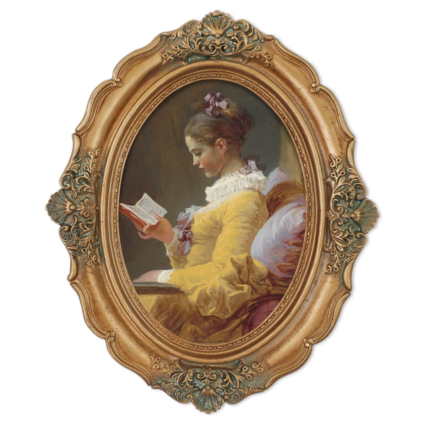SIMONS SHOP 5x7 Picture Frame Baroque Oval Frame 7 x 5 Wedding Picture Frames Fit Picture 5 by 7 in Gold for Wall and Tabletop Display