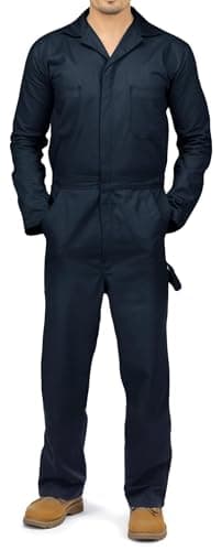 NY Threads Men’s Twill Coverall Relaxed Fit Long Sleeve Utility Work Wear, X-Large, Navy
