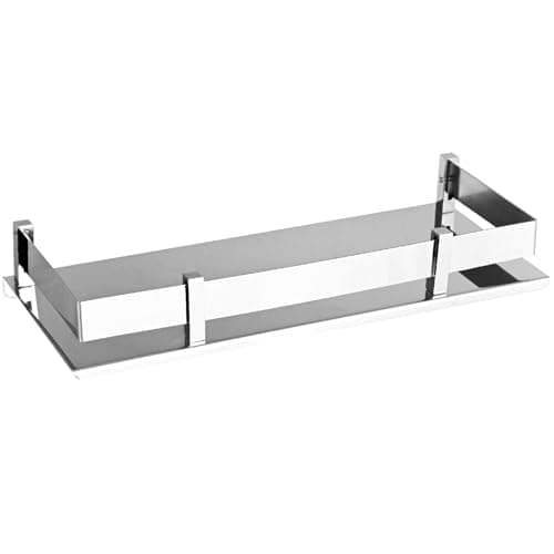 Zureni Wall Mount Shelves for Bathroom 304 Grade Stainless Steel Multipurpose Rack Accessories and Fittings Washroom Kitchen Wash Basin - (5" X 8", 1 Pc, Transparent)