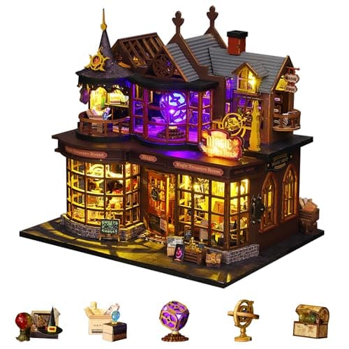 Flever Dollhouse Miniature DIY House Kit Creative Room with Furniture for Romantic Artwork Gift Magic Treasure House