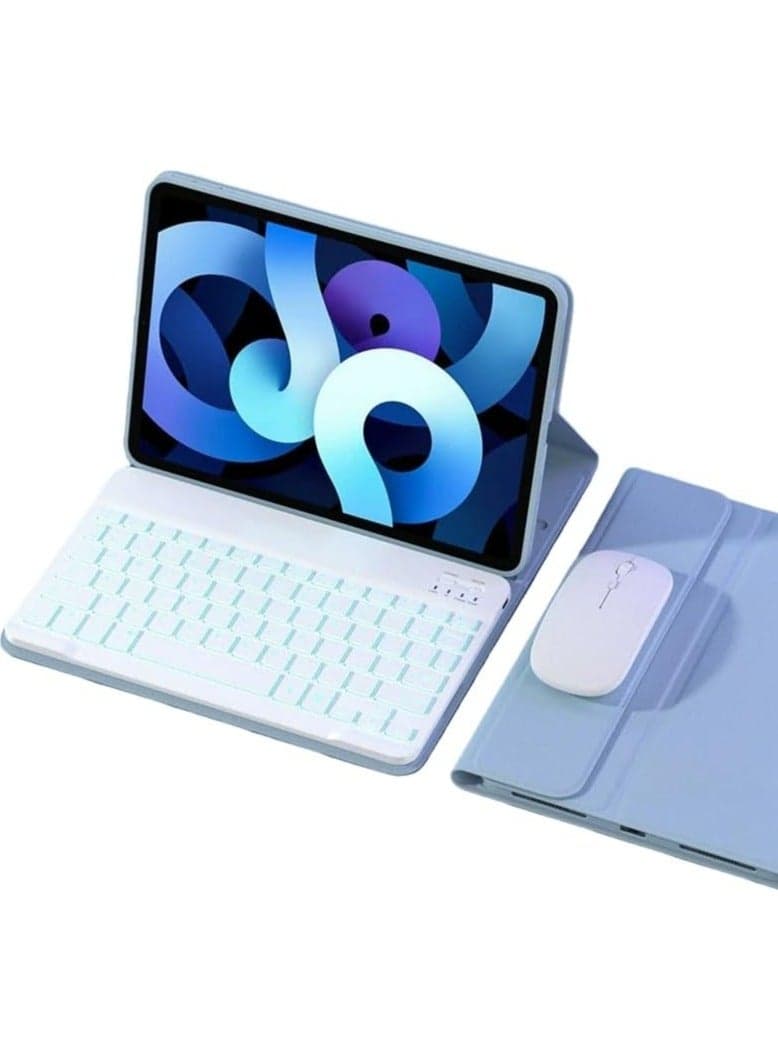 7-Color Backlit Keyboard Case for Xiaomi Redmi Pad 2 Pro 12.1-inch 2025 Model Full-coverage leather stand with magnetic detachable Bluetooth keyboard and wireless mouse