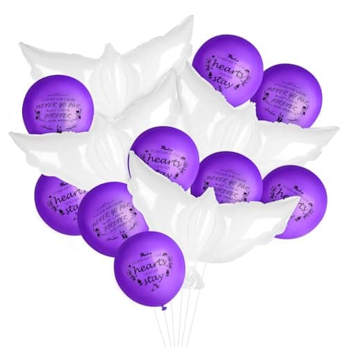 35PCS Memorial Balloons and 4PCS White Dove Balloons to Release in Sky Biodegradable Balloon for Release Happy Heavenly Balloon for Condolence, Funeral, Anniversary, Remembrance Services