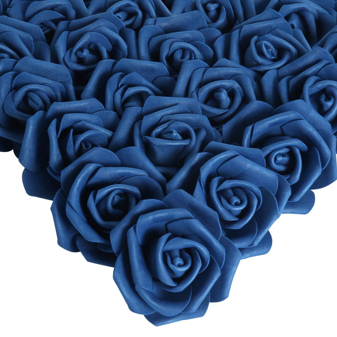 IPOPU Artificial Roses Flowers Heads 100 Pcs Navy Blue Foam Fake Roses Bulk 3inch Stemless Faux Flowers for DIY Wedding Bouquets Crafts Wall DecorBridal Shower Party Home DecorNavy Blue