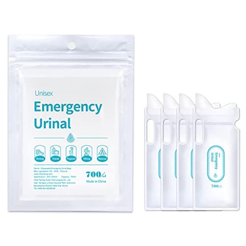 SANNIDHI® 4PCS Urine Bags for Men Women 700ml Outdoor Emergency Car Urinal Pee Bag Gel Vomit Bag for Travel Traffic Jam Children Patient Pregnant with One Absorbent Cotton Sheet