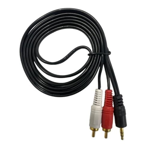 Upix 3.5mm Stereo Male to 2RCA Male Audio Cable (EP to 2RCA) 1.3 Meters (4.3 Feet) - Connects Mobile and Home Theatre