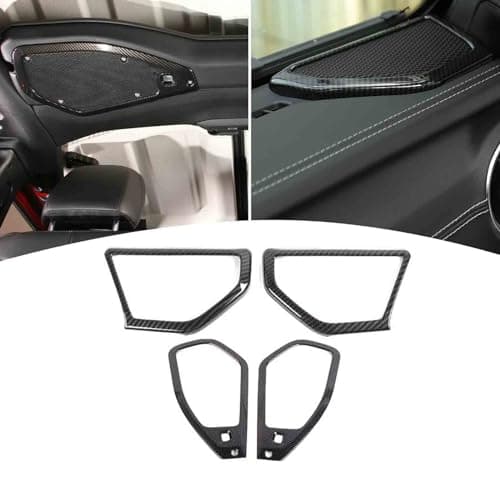 PDKLIN for 2024 Jeep JL A Pillar Roof Speaker Trim Cover Compatible with 2024 Jeep Wrangler JL JLU & Gladiator JT Carbon Fiber Interior Accessories 4pcs