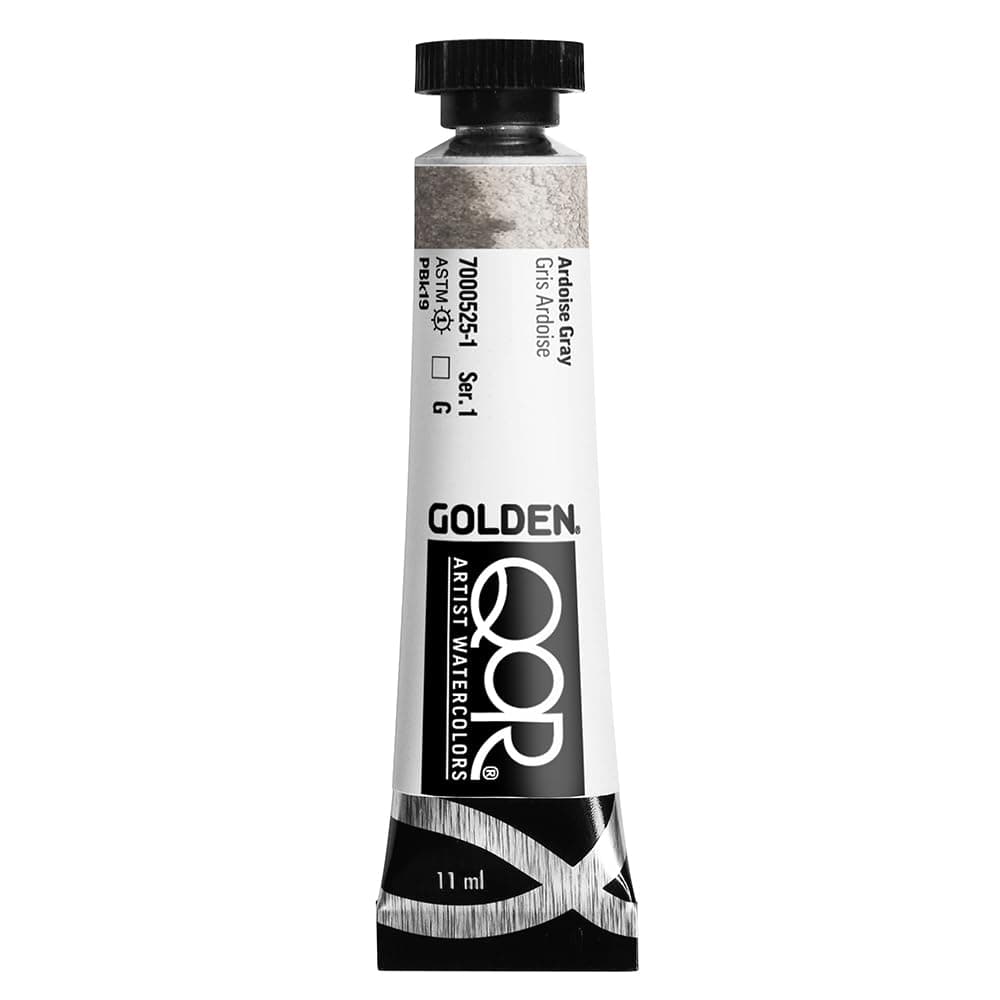 GOLDEN QoR Artist Watercolors Ardoise Gray 11 ml Tube Professional Watercolor Paint Transparent