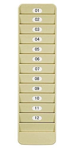 Pyramid Time Systems 50012 Badge Rack WallMounted Time Card Holder with 12 StandardSize Slot Pockets Compatible with Pyramid Swipe Cards and Proximity Badges Lightweight Durable Plastic Gray