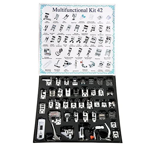 YEQIN 42 PCS Professional Presser Feet Set Presse Foot Domestic Sewing Machine Foot for Brother, Singer, Babylock, Janome, Elna, Etc, Low Shank Sewing Machine