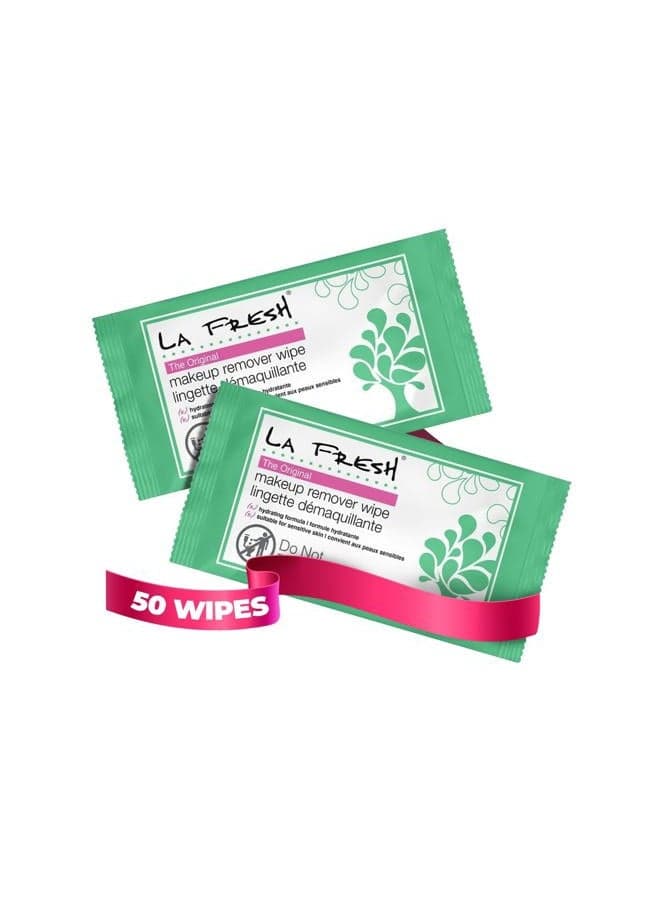 Makeup Remover Cleansing Face Wipes Case of 50ct Facial Towelettes with Vitamin E for Waterproof Makeup