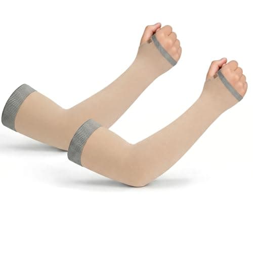GoodWill Tech™ Skinny Fit Thumb Stretchable Hand Cover Arm Sleeves (skin, Pack of 2)