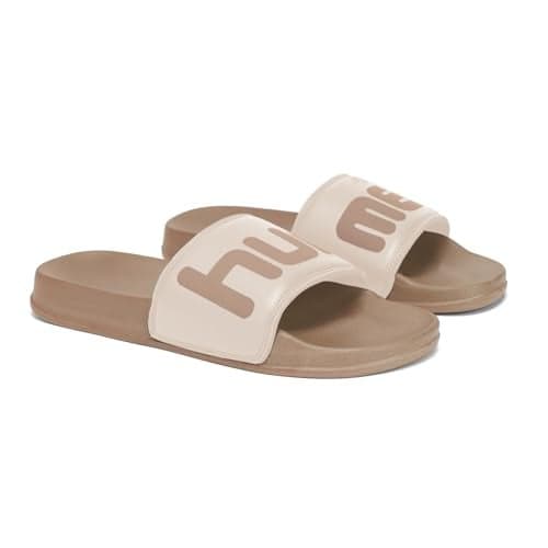 hummel CHUNK MEN SLIDERS Comfortable Cushioned Sole Arch Support Durable Lightweight Flexible Trendy Style Flip flops and Slippers Slides for Men Daily use Chappal - UK 6 Mocca Mousse
