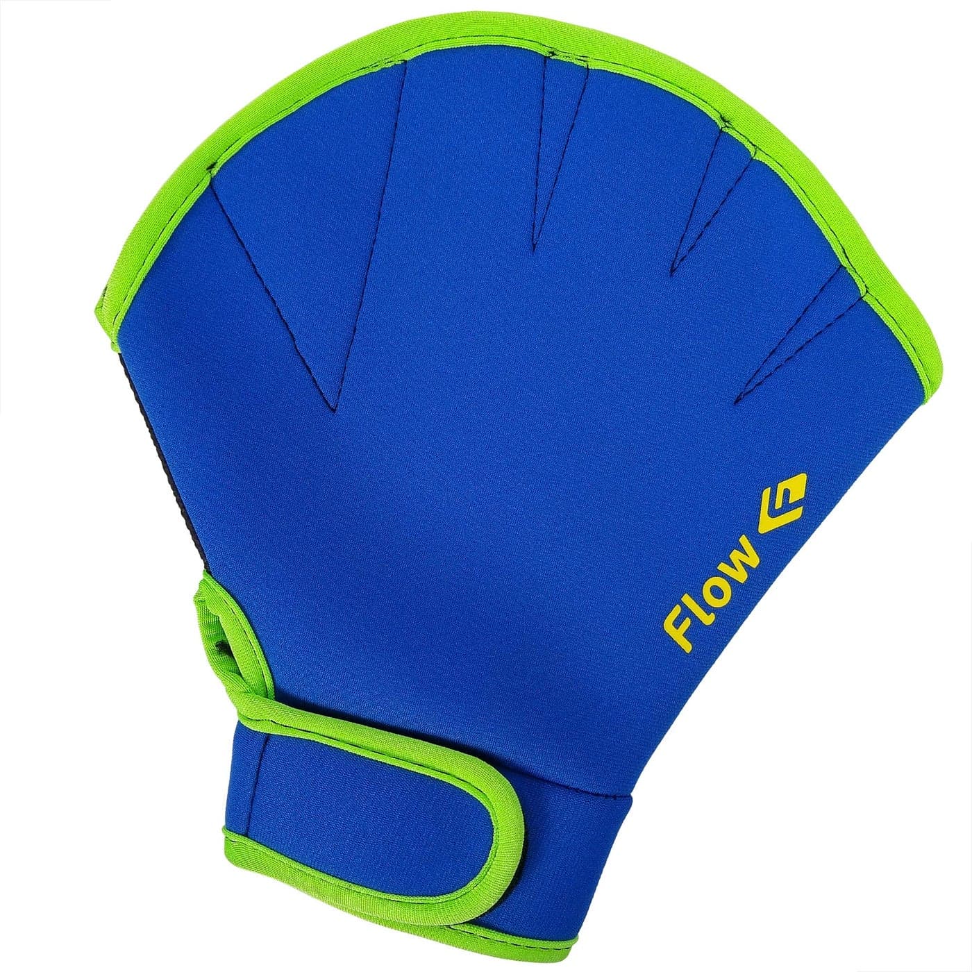 Flow Swimming Resistance Gloves - Webbed Gloves for Water Aerobics, Aquatic Fitness, and Swim Training (Blue/Green, Large)