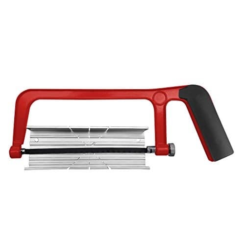HAUTMEC Mini Hacksaw with Miter Box Set, 6" Hack Saw with Adjustable Cutting Angles & Bi-Metal Blade, Compact Hand Saw for Wood, Metal, Plastic, Crafts, and DIY – HT0034