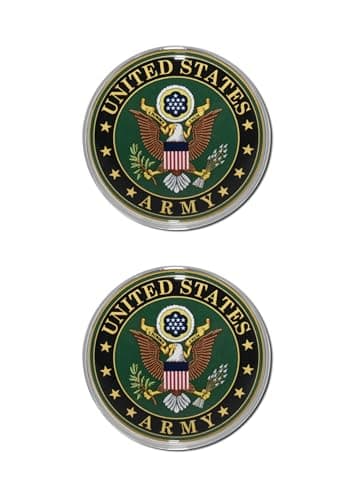 Elektroplate Officially Licensed US Army Crest OEM Chrome Emblem Minis for Motorcycles Watercrafts and Decorations Universal Fit at 16 x 16 Weatherproof 2Pack