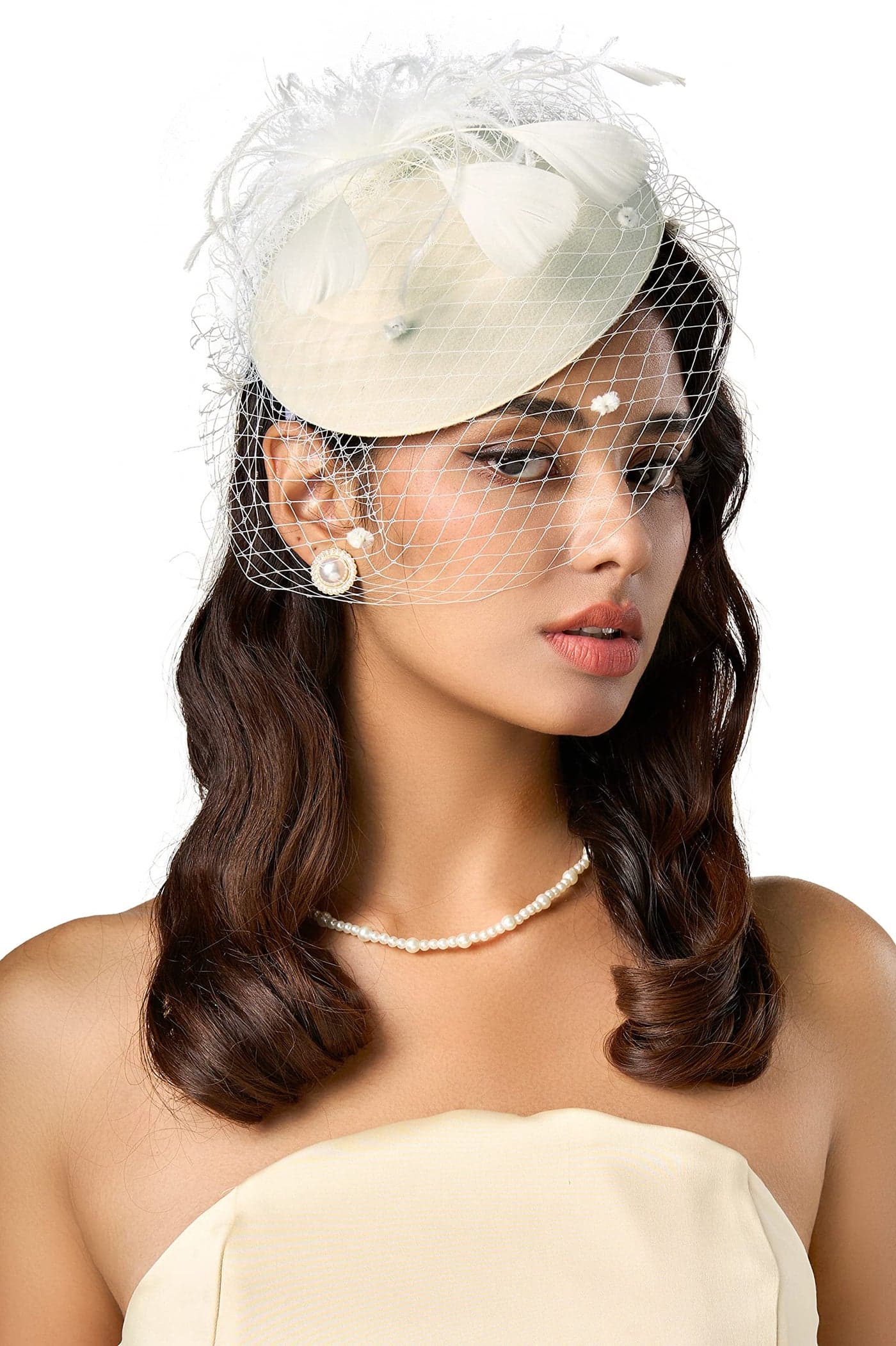 BABEYOND Fascinator Hat Veil Feather Fascinator Hair Clip Tea Party Pillbox Derby Hat Fascinator Bridal Wedding Veil