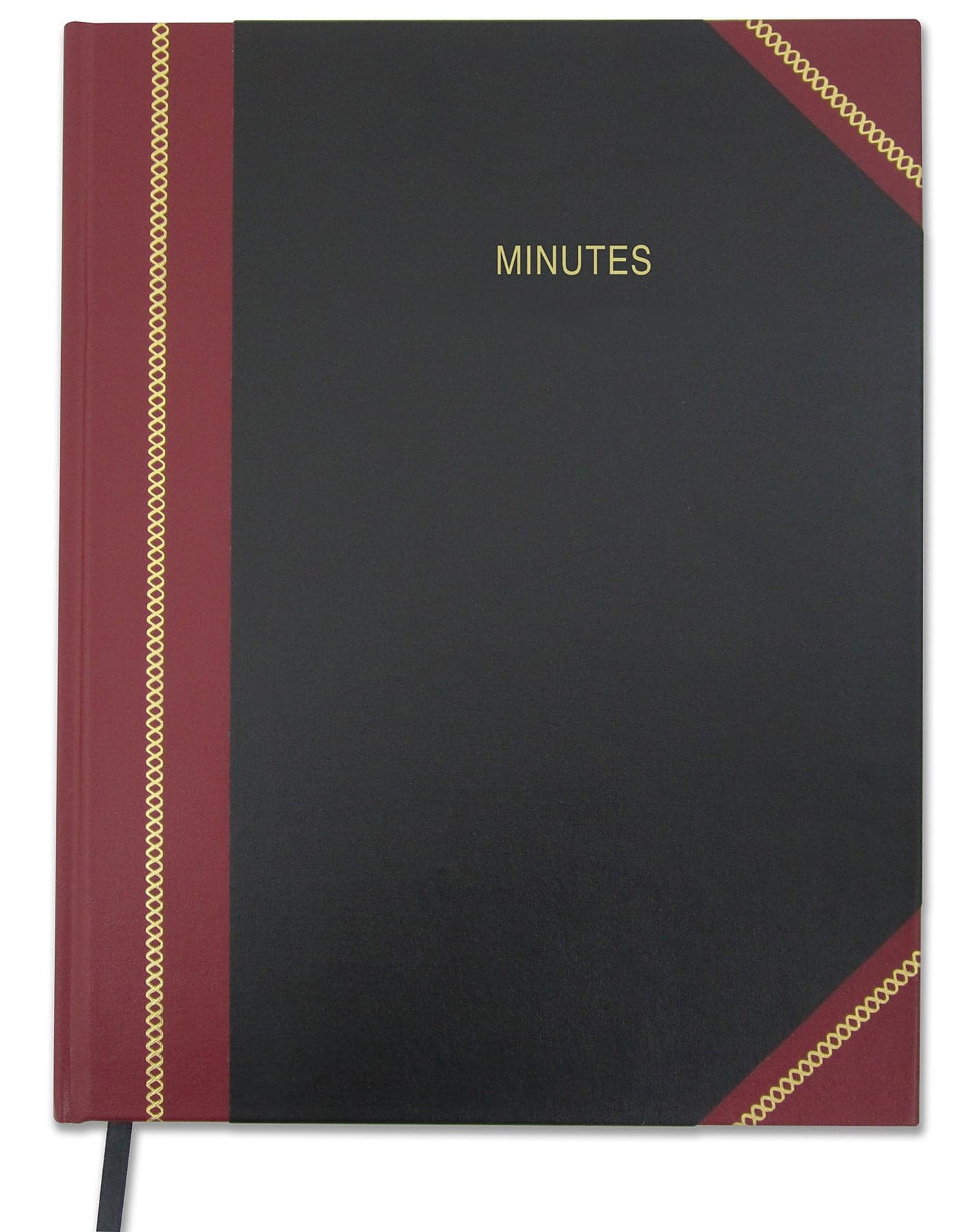BookFactory Minutes BookCorporate Minutes BookBoard Meeting Minutes LogBook 168 Pages 85 X 11 Black and Burgundy Cover Black Ribbon Section Sewn Hardbound LOG1687CSLKMST75Minutes