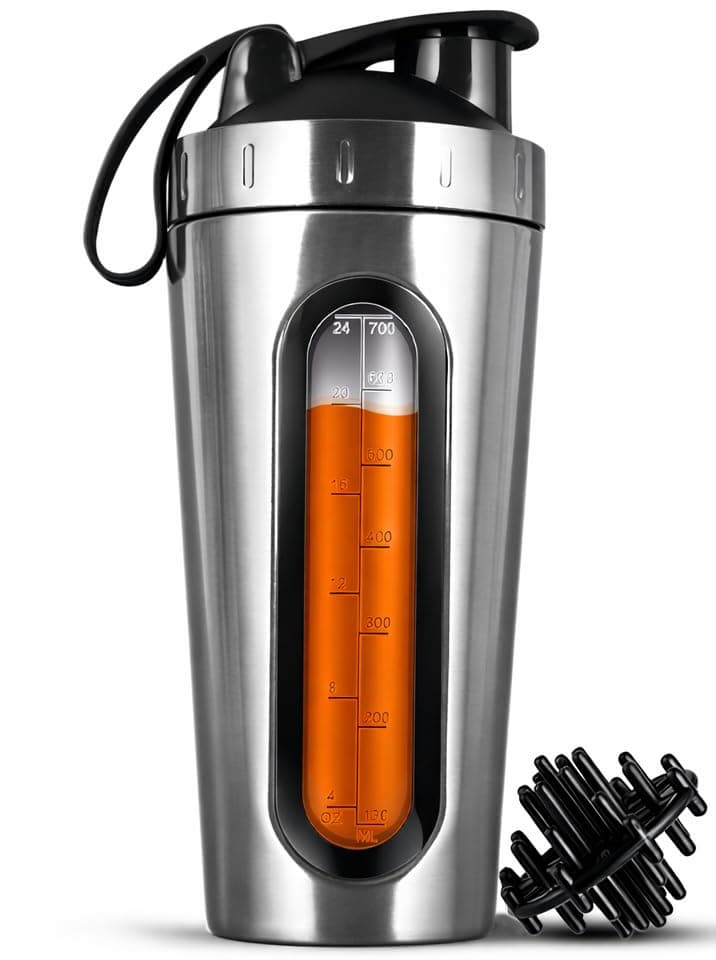 BURRDOFF Bpa-Free 0.6Mm Thick 304 Stainless Steel Shaker Bottles (Silver) 950 ml, 850 ml