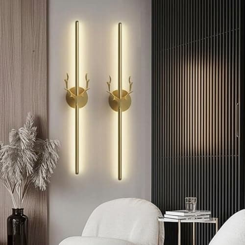 Groeien Modern LED Long Wall Sconce Gold Wall Light for Bedroom Living Room Corridor Lighting Fixtures Wall Mount (DEER-23.5 INCH, 2, Count)