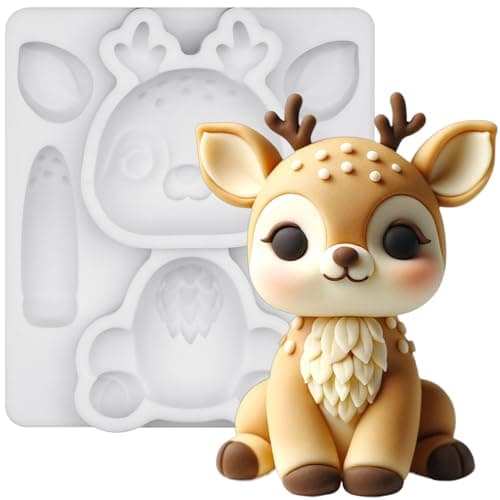 Fondant Mold Deer Woodland Animal Cake Topper 3.3 Inches Tall