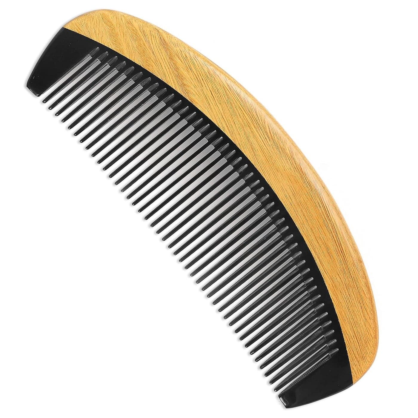 Onedor Buffalo Horn With Handmade 100 Natural Green Sandalwood Hair Combs AntiStatic Sandalwood Scent Natural Hair Detangler Wooden Combs Buffalo Horn Oval Fine Tooth