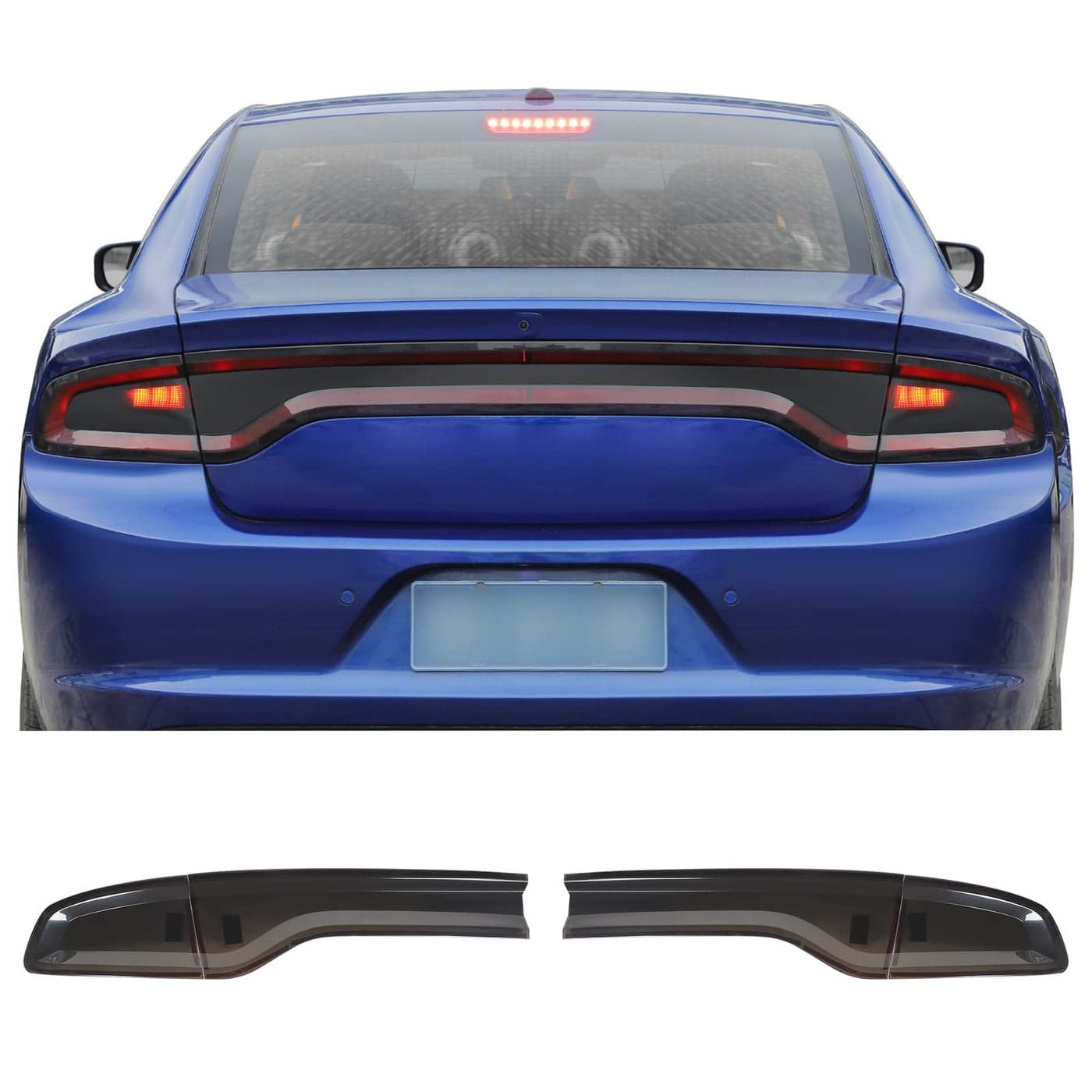 JWWY Taillight Tailllamp Tail Light Tail Lamp Protection Covers Trim Fit for 20152024 Dodge Charger Exterior Accessories Smoked Black 4pcsBlackened