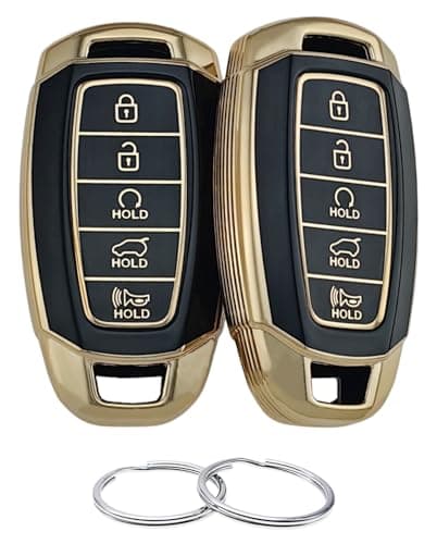 REPROTECTING TPU Key Fob Cover Compatible with 2020 2021 2022 Hyundai Palisade 20202023 Elantra Keyless Push Start 5 Button BlackBlack