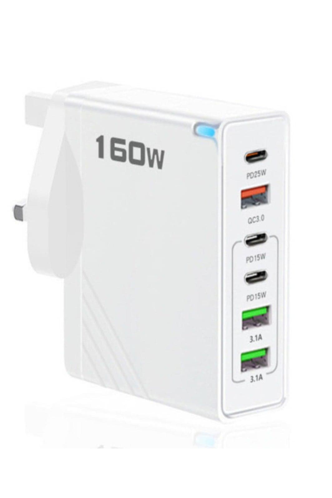 New 160W 6-Port Multi-Function Super Fast Charging Adapter Mobile Phone Charger Universal Travel Power Adapter and Computer Charger