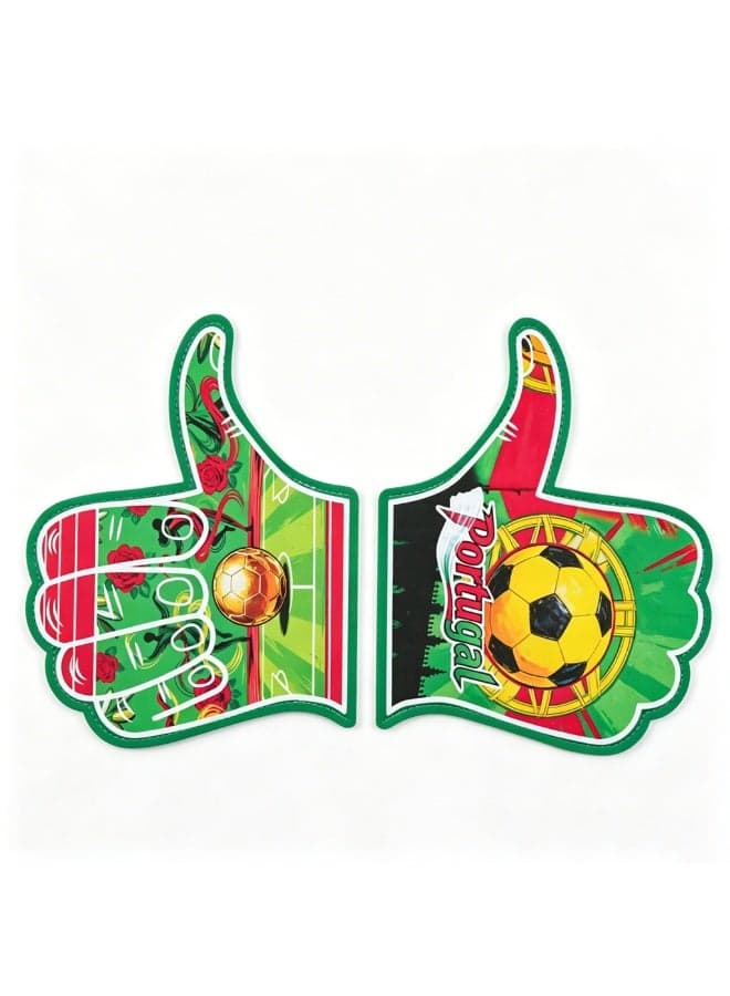 1 Pair of Portugal Foam Hand Cheering Gloves, World Cup Cheering Prop, Soccer Game Day Accessories, Stadium Team Cheering Glove For Men And Women, Fan Party Thumb Up Hand, For Football Matches Sports Events Fan Gatherings, One Size Fits All, 22x28cm