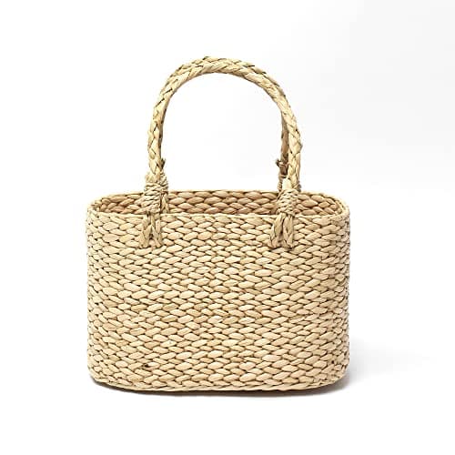 Habere India-All the Cultures Fabricating India Natural Straw Dry Grass Decorative Storage Rectangular Baskets - Beige(Dry Grass)