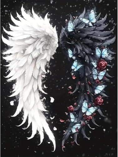Angel Wings Stamped Cross Stitch Kits for AdultsColourful Angel Wings Dimensions Cross Stitch Kits Embroidery Kit Arts and Crafts for Beginners 157x118 inches